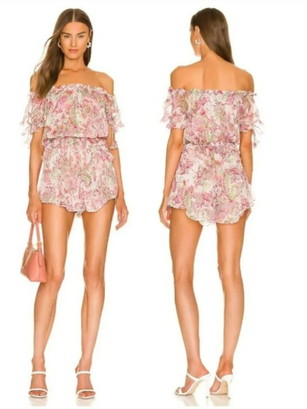 Misa Los Angeles Yael Revolve Ruffle Paisley Romper Size XS